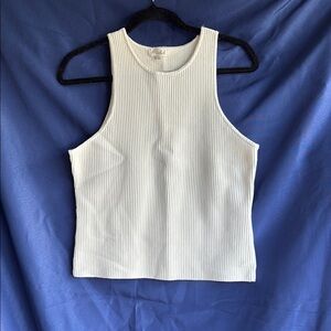 MARBLE Cream Fitted Tank Top